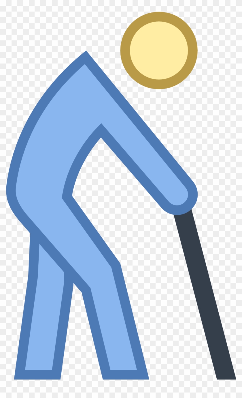 The Icon Is A Simplified Depiction Of A Humanoid Figure - Icon Old Person Transparent Blue Clipart