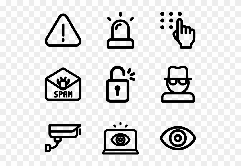 Computer Security Icons - Gevaarsymbolen Clipart