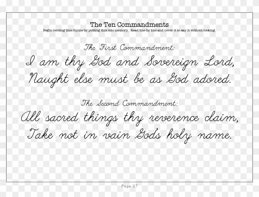 Catechism In Rhyme Series - Handwriting Clipart #3336346