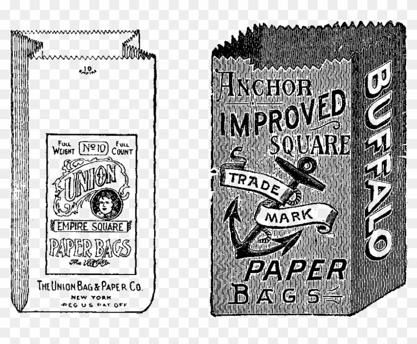 These Are Two Wonderful Paper Bag Digital Stamps With - Illustration Clipart