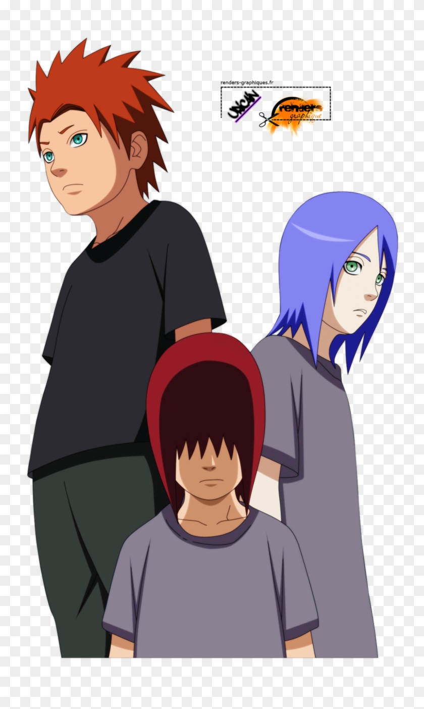 Little Naruto Kids Images Nagato, Yahiko, Konan Hd - Konan Naruto Kid Clipart
