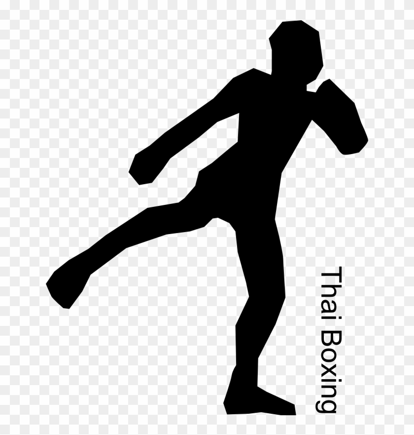 Clipart - Muaythai003 - Muay Thai Silhouette - Png Download