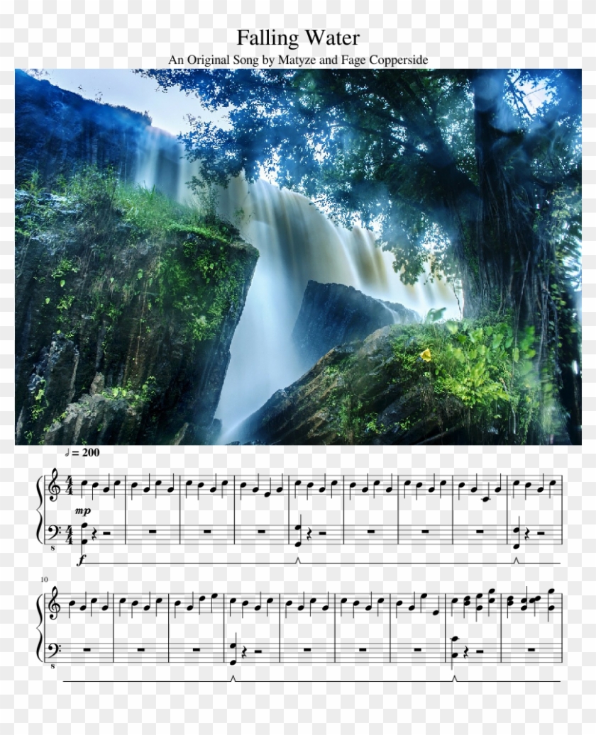 Falling Water Sheet Music 1 Of 4 Pages - Paisajes Naturales De Aguas Clipart #3339651