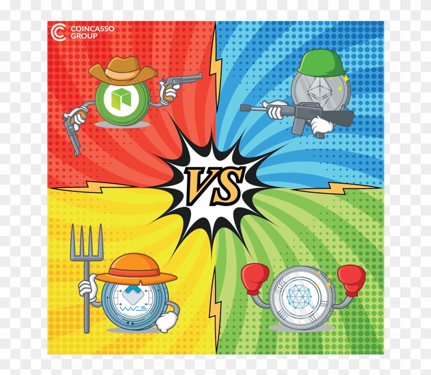 Ethereum Qtum Neo Waves Crypto - Cartoon Clipart #3340202