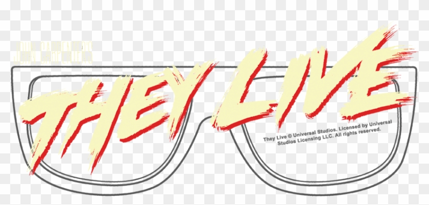 They Live Glasses Logo Juniors T Shirt - Calligraphy Clipart