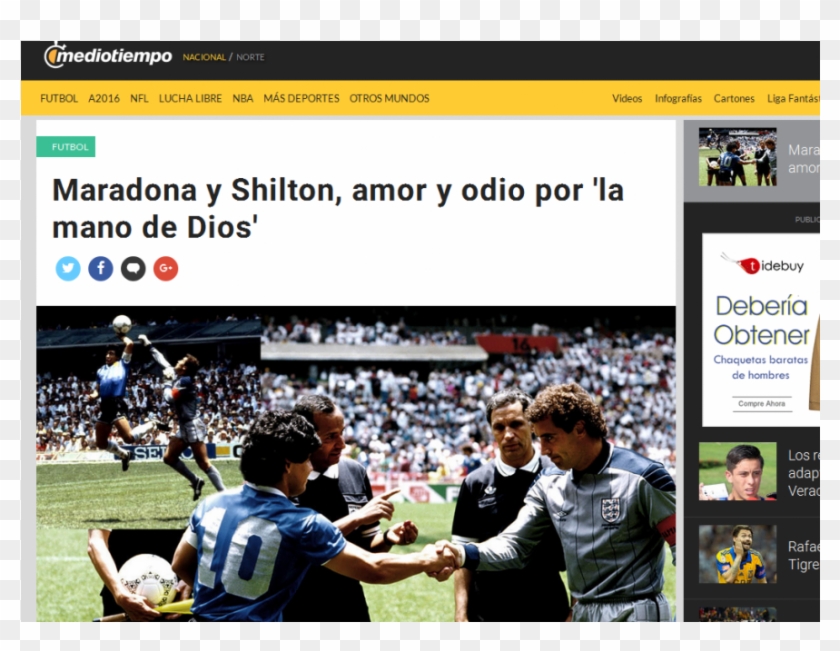 Hizo Eco En Todo El Mundo - Diego Maradona Hand Of God Clipart #3342419