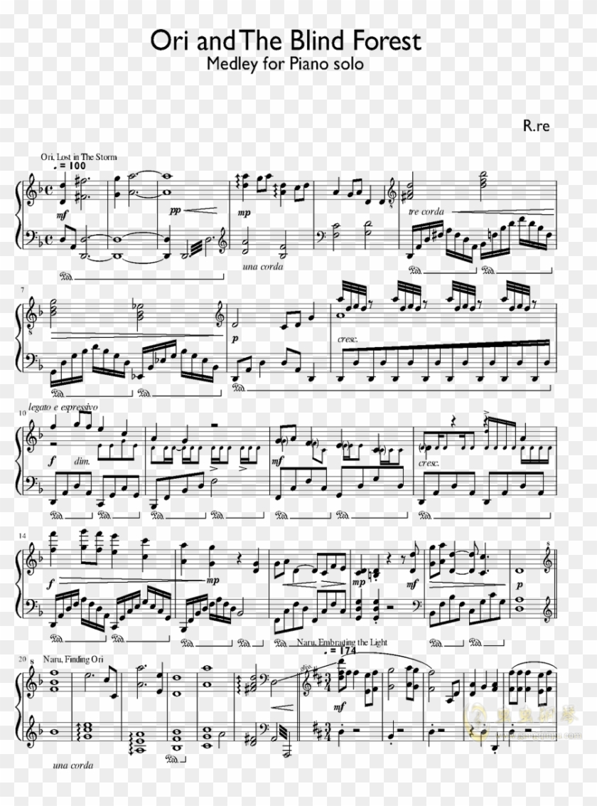 Ori And The Blind Forest钢琴谱第1页 - Song For Sienna Partitura Piano Clipart #3343765