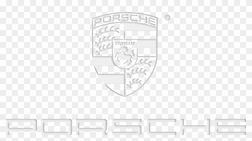 Porsche Logo White - Emblem Clipart