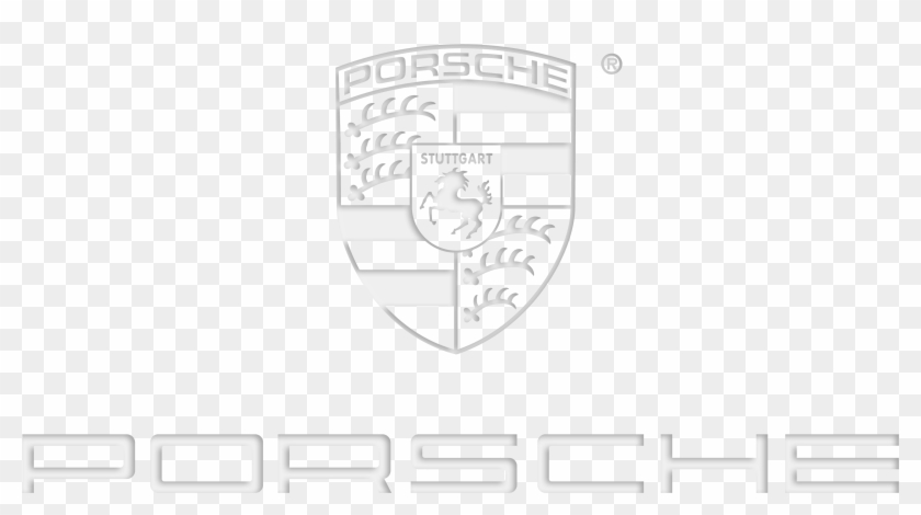 Porsche Logo White - Emblem Clipart #3344523