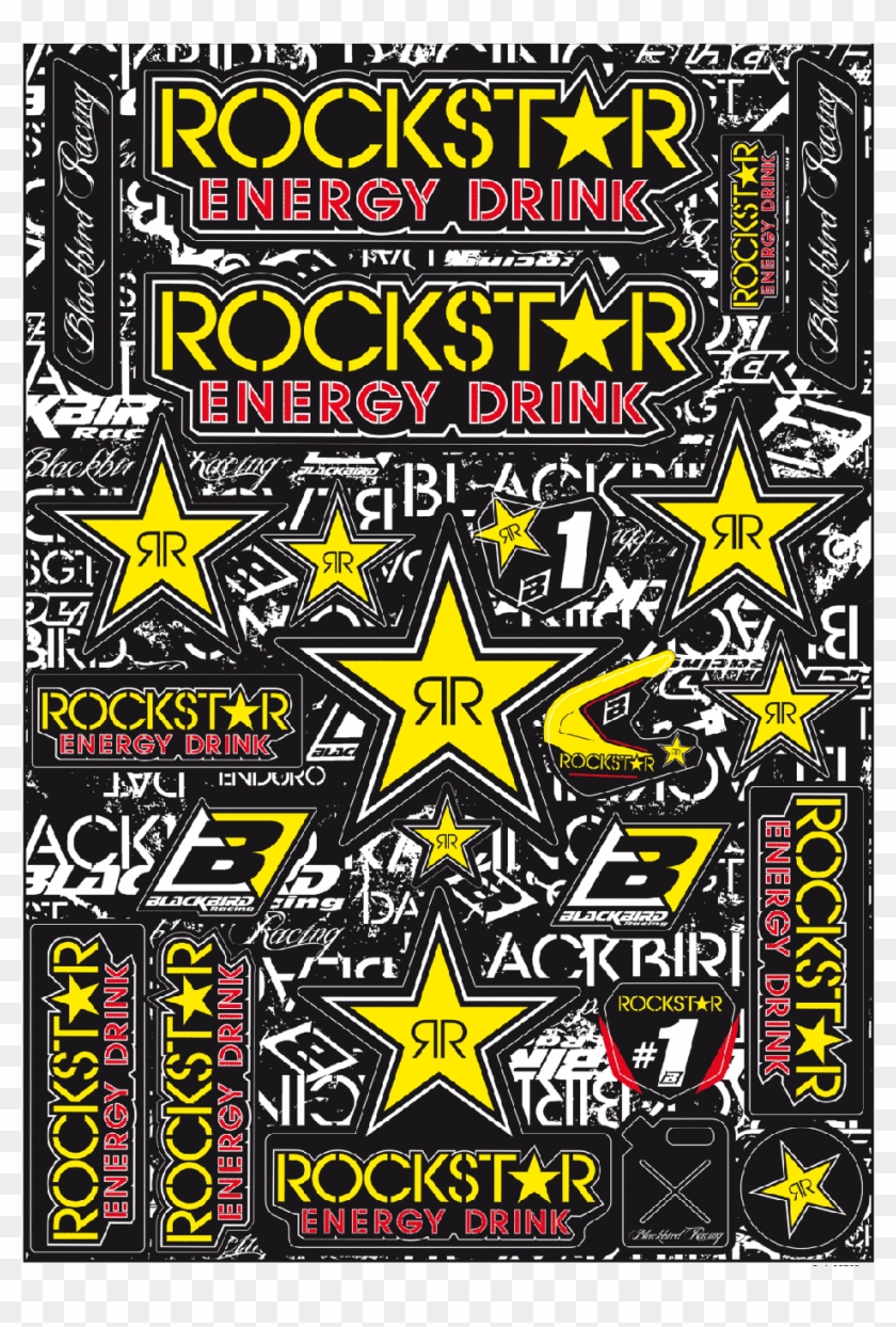Sticker Sheets Pvc Husqvarna Rockstar Energy - Rockstar Energy Drink Clipart #3346112