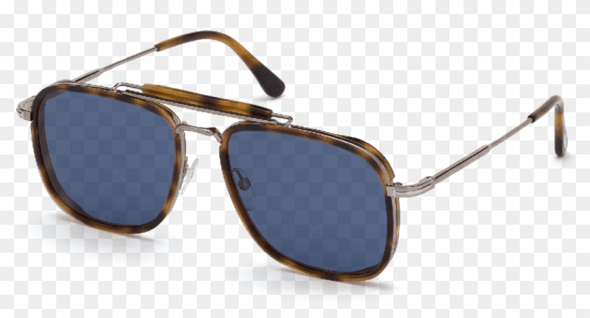 Tom Ford Huck Pilot Blue Lenses With Tortoiseshell - Tom Ford Havana Sunglasses Clipart #3346300