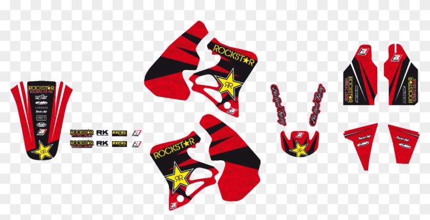 Complete Set Rockstar Energy Honda - Adesivi Per Honda Cr 250 96 Clipart #3346377