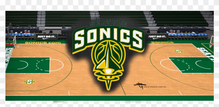 Here Is The First Look At The Sonics Logo, Floor And - Seattle Supersonics Clipart
