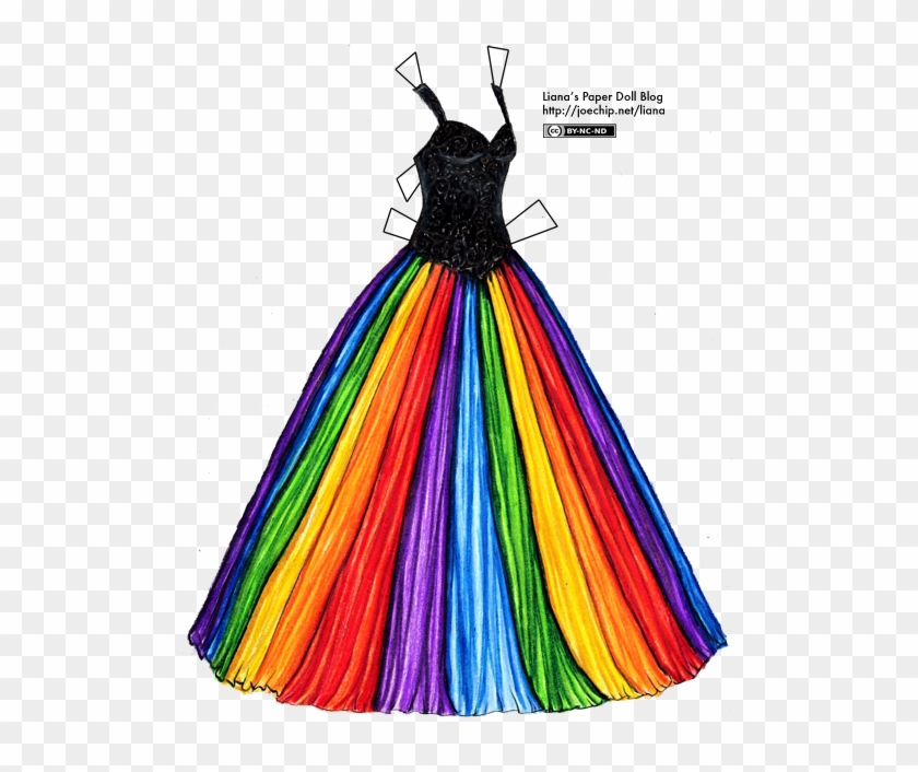 Women's Clothing Rainbow Chic Opening Dance Spanish - Rainbow Paper Doll Dresses Clipart