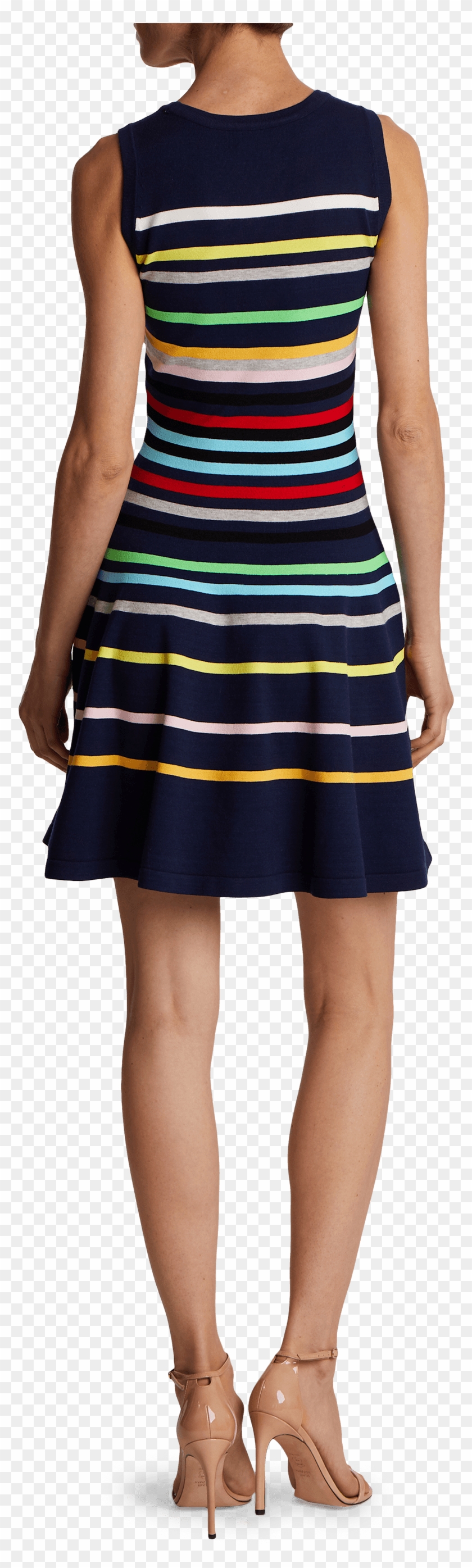 Rainbow Stripe Flare Dress Milly - Day Dress Clipart