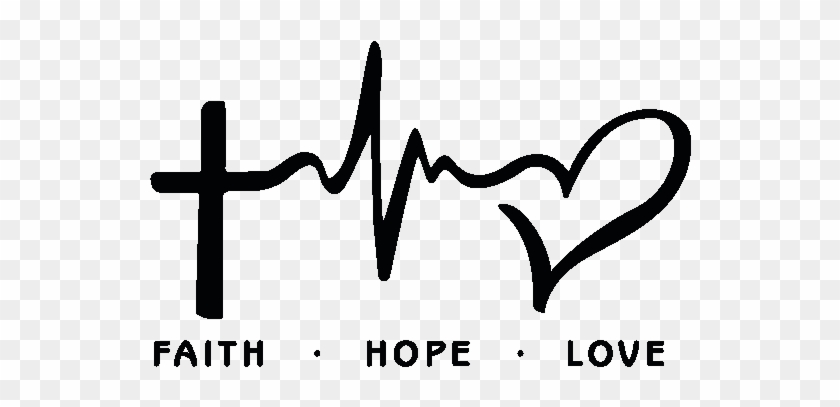 Love" Adesivo De Parede "faith, Hope, - Faith Hope Love Tattoo Design Clipart