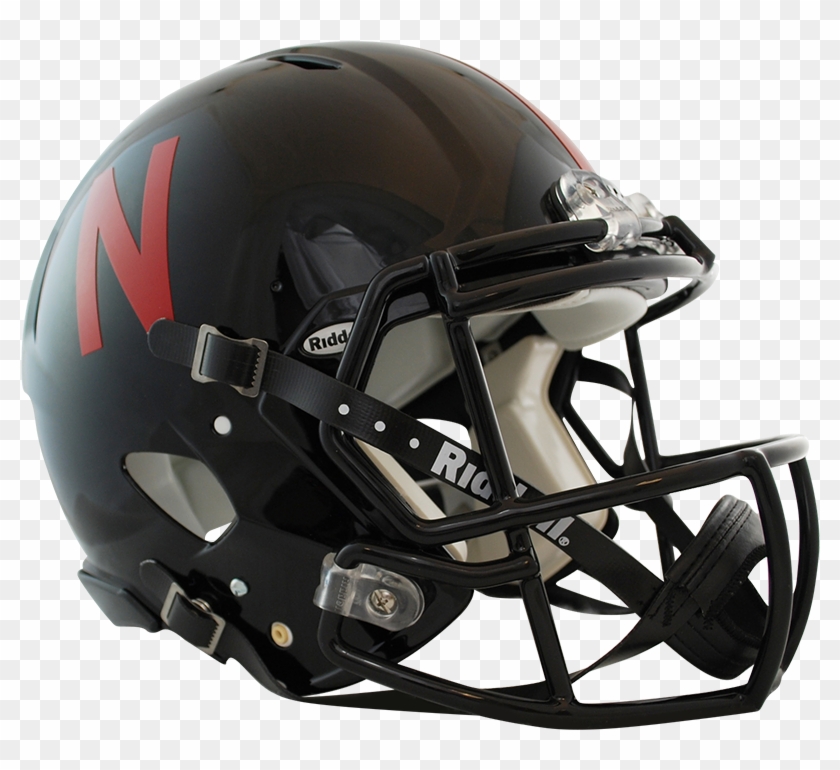 Nebraska Black Speed Authentic 3002640 - Nebraska Cornhuskers Football Helmet Clipart