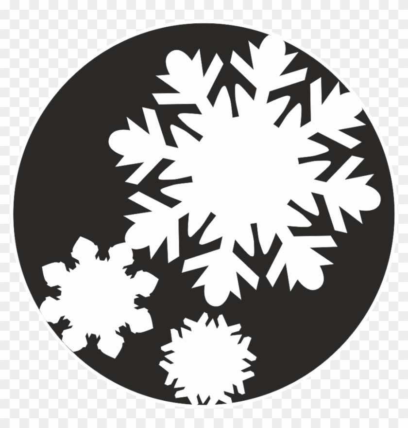 Snowflake Silhouette Stencil - Circle Clipart #3349825