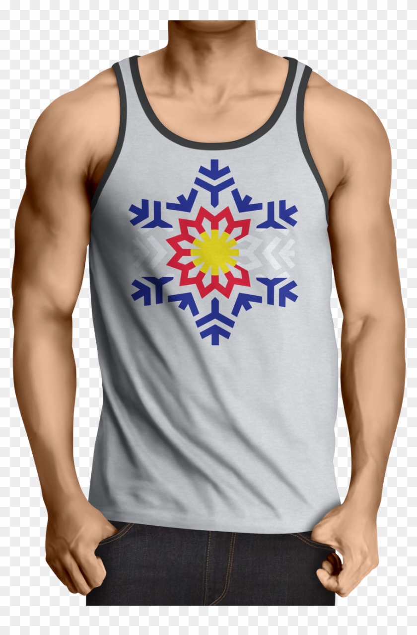 100% Cotton Og Blue Flag Flake Screen Printed White - Tank Top Herren Rockig Clipart