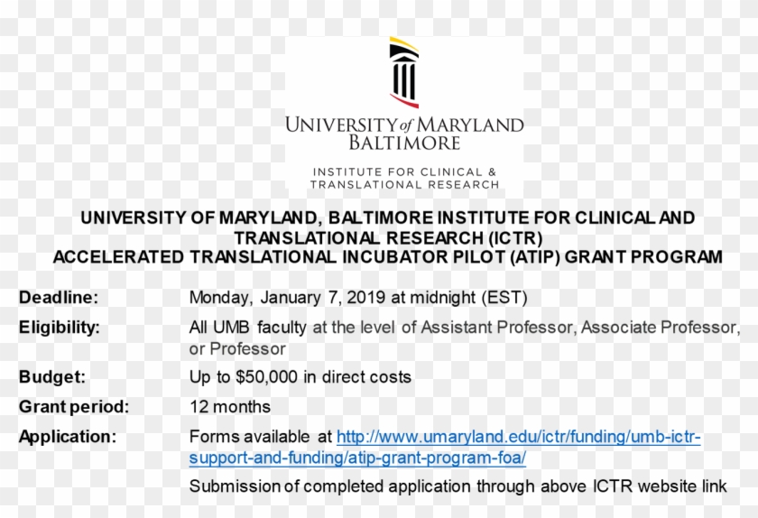 University Of Maryland, Baltimore Ictr - University Of Maryland Medical Center Clipart #3351201