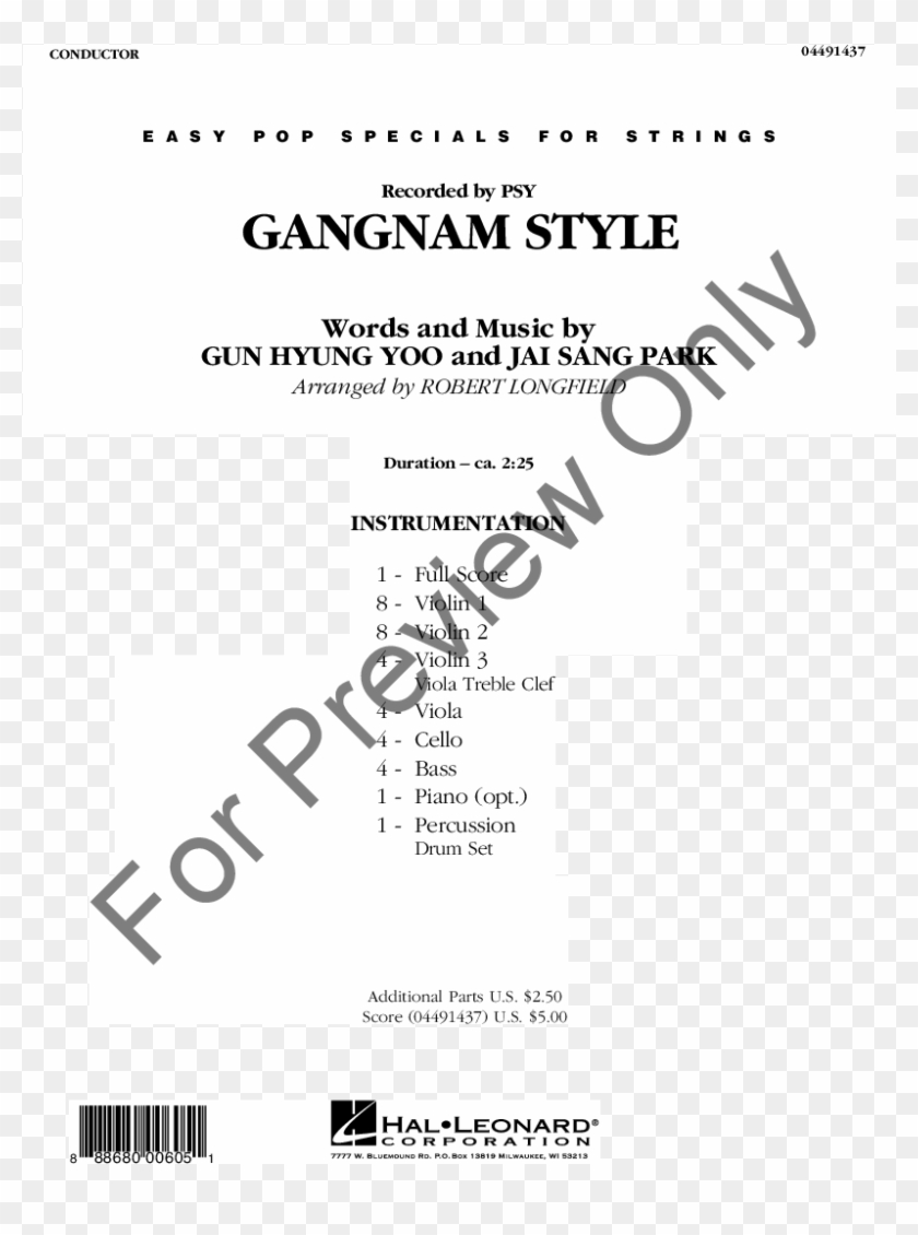 Click To Expand Gangnam Style Thumbnail - Sheet Music Clipart #3352469