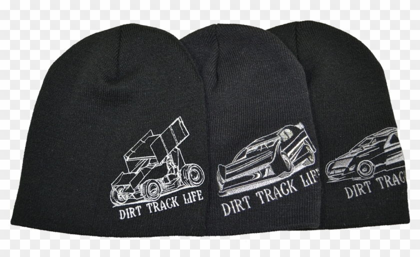 Detailed With This 4"x 5" "dirt Track Life" Embroidery - Beanie Clipart
