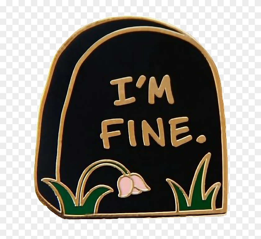 Vaporwave Sticker - I M Fine Pin Clipart