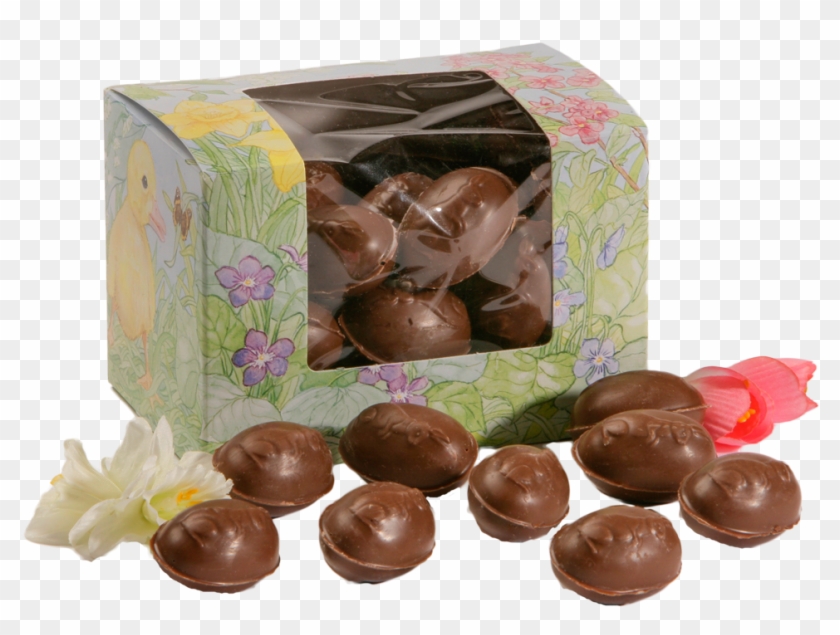 Orange Chocolate Eggs In Easter Candy Box - Chocolate Truffle Clipart