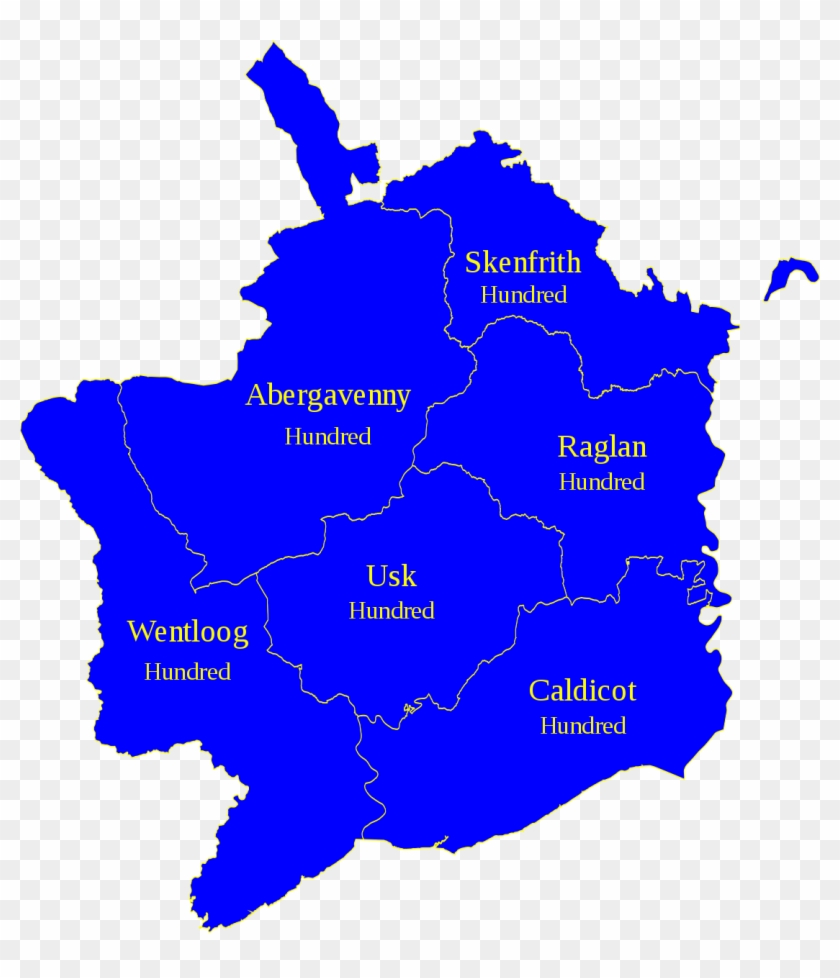 File - Monmouthshire Hundreds - Svg - Map Clipart #3353953