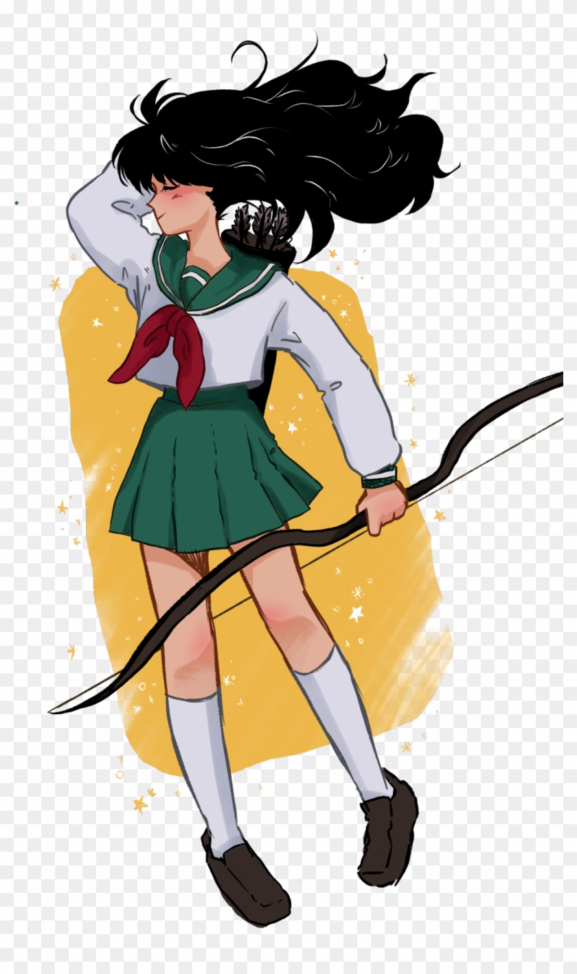 “quick Kagome Sketch Made On Holiday Flights - Kagome Higurashi Fanart Clipart #3354099