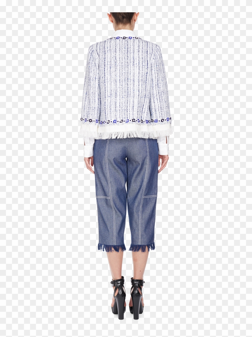 Cropped Denim Cargo Pants - Cardigan Clipart #3354982