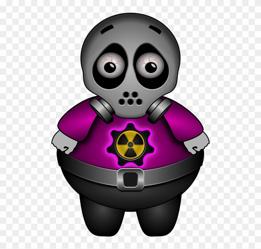 Alien, Sad, Gas Mask, Atomic, Radioactive, Contaminated - Alien Animal Kids Drawing Clipart