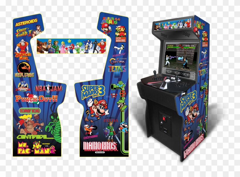 2928 Layout - Arcade Cabinet Vinyl Wrap Clipart
