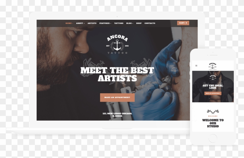 Ancora Tattoo Salon And Ink Shop - Multimedia Software Clipart