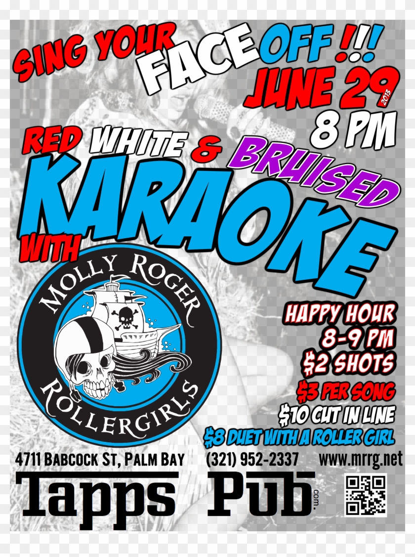 Red, White & Bruised Karaoke Party - Poster Clipart #3357089