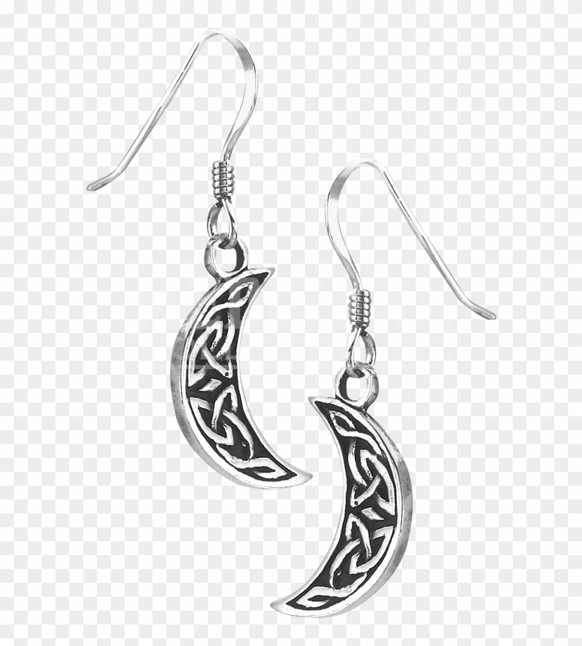 Sterling Silver Celtic Half Moon Earrings - Earrings Clipart #3357195