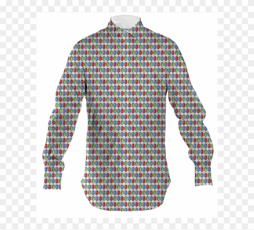 Legend Of Zelda Rupees Pattern Button Shirt $82 - Dress Shirt Clipart #3357741