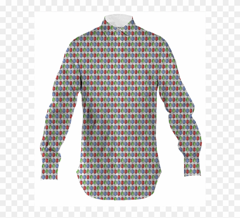 Legend Of Zelda Rupees Pattern Button Shirt $82 - Dress Shirt Clipart
