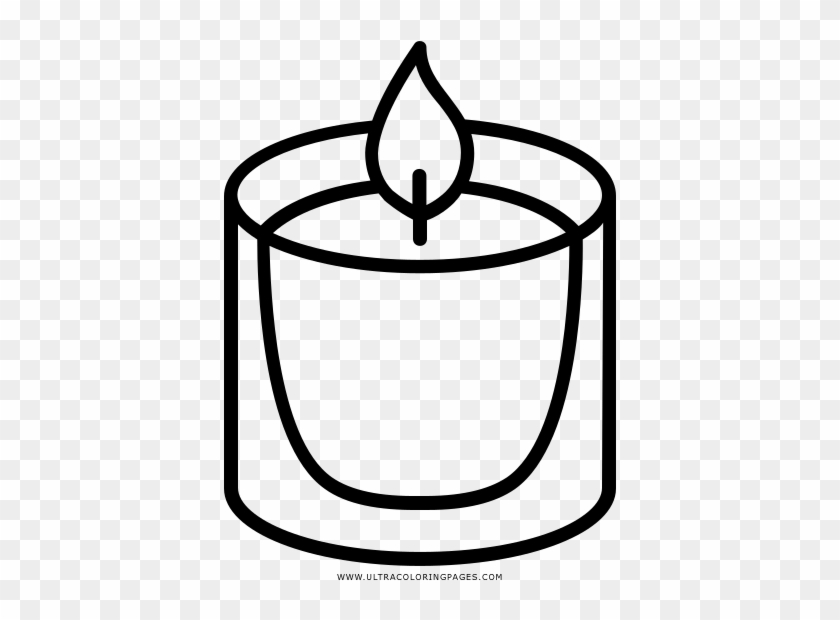 Votive Candle Coloring Page - Line Art Clipart #3361124