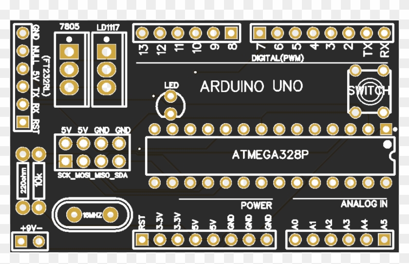 Diy Arduino Uno Board This Is A Regular Arduino Board - Diy Arduino Board Clipart