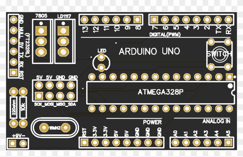 Diy Arduino Uno Board This Is A Regular Arduino Board - Diy Arduino Board Clipart #3361457