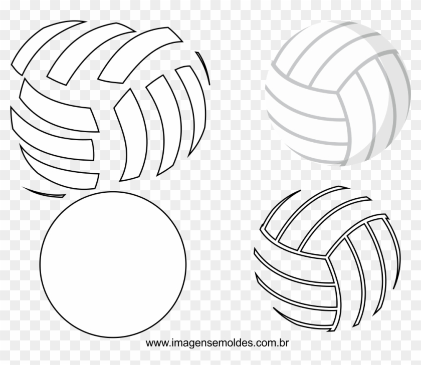 Molde De Bola De Volei Para Eva Feltro E Artesanato - Bola De Volei De Eva Clipart