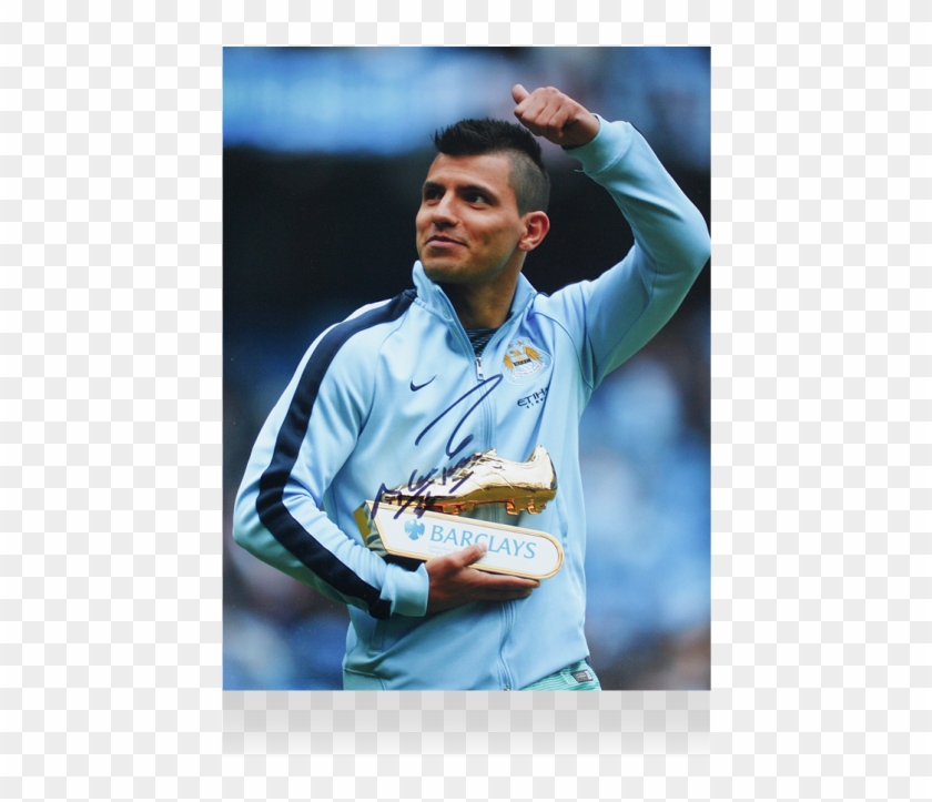 Sergio Aguero Signed Manchester City Photo Premier - Sergio Aguero Man City Signing Clipart #3362309