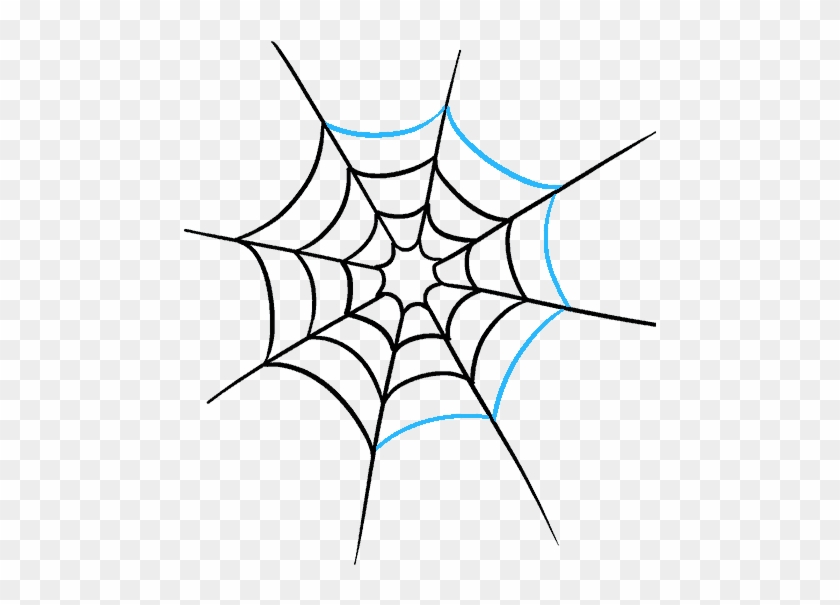 Drawing Halloween Spider Web - Spider With Web Drawing Clipart #3362667