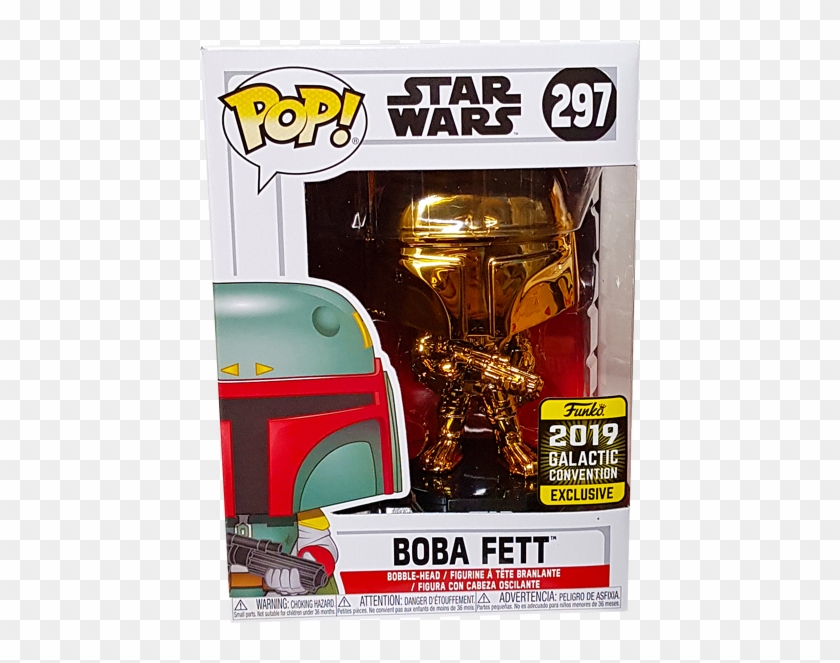 Boba Fett Gold Chrome Swc 2019 Exclusive Pop Vinyl - Star Wars Celebration Funko 2019 Clipart