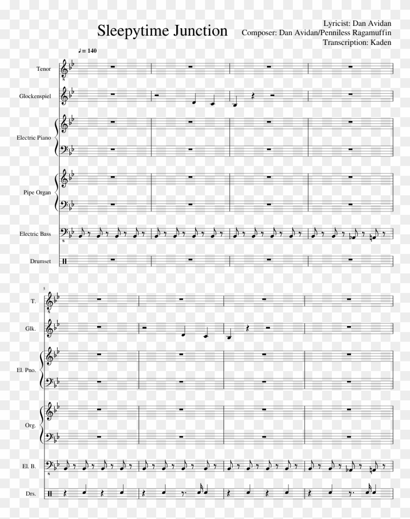 Sleepytime Junction Sheet Music Composed By Lyricist - College Of Engineering Pune Cut Off Clipart #3363269