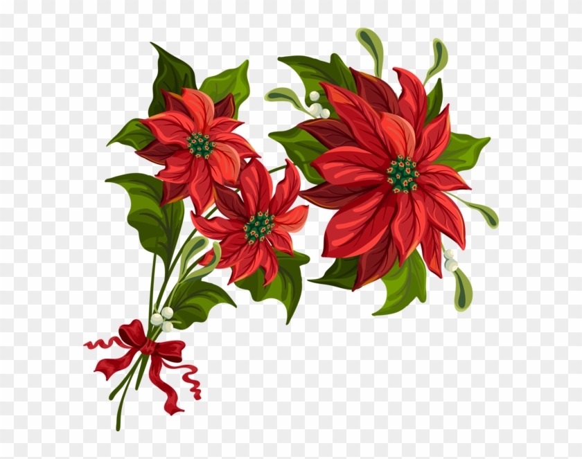 #christmas #poinsettia #poinsetta #terrieasterly - Vintage Christmas Flower Png Clipart #3364099