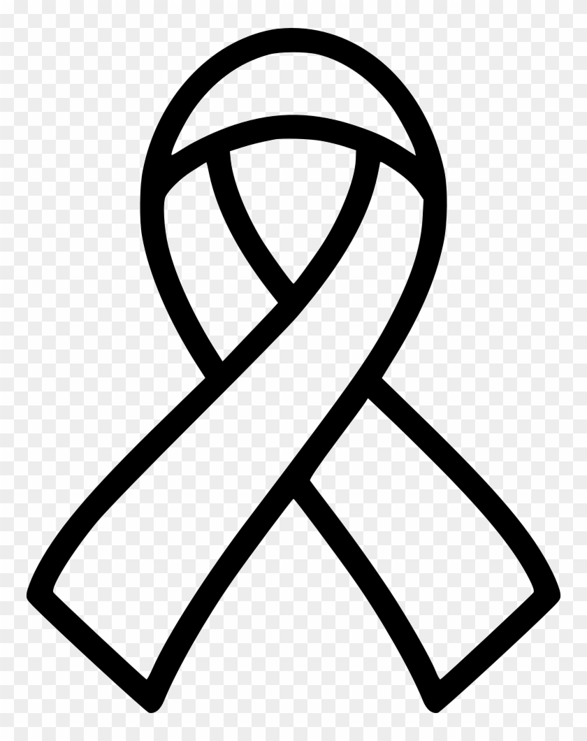 Aids Cancer Hiv - Down Syndrome Ribbon Black And White Clipart #3365079