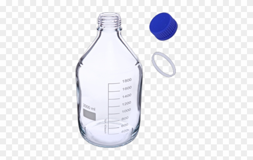 2l Clear Glass, Screw Top & 45mm, Solid Cap, - Glass Bottle Clipart
