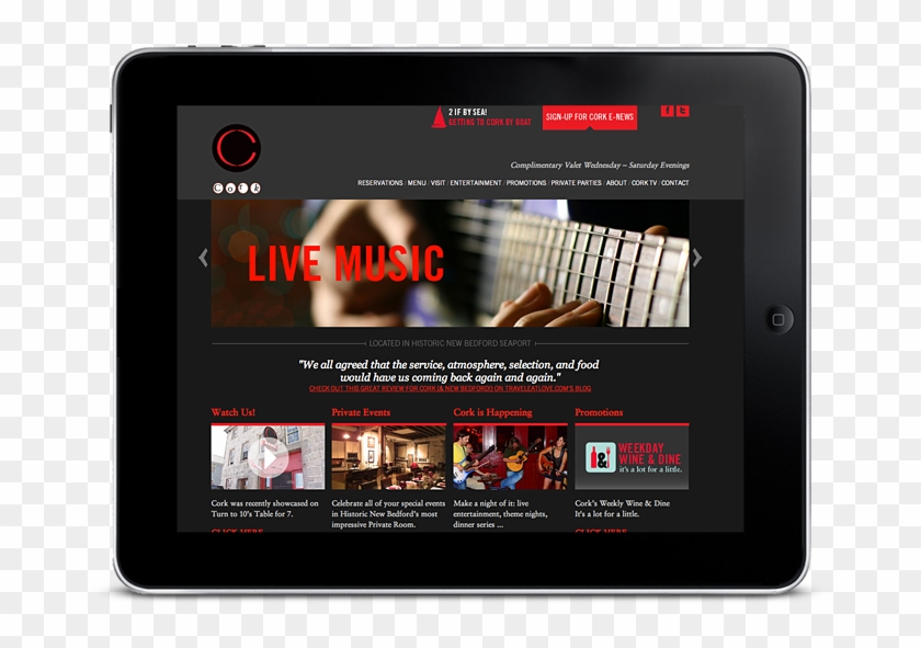 Cork Wine And Tapas Website - Tablet Computer Clipart